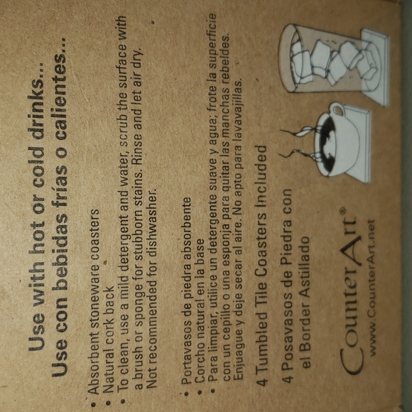 Tumbled Tile Absorbent Coasters - Picture 4 of 5